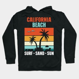 Vintage California Beach Surf Sand Sun California Vacation Hoodie